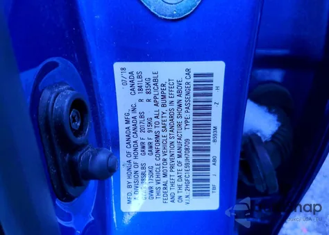 2018 Honda Civic Si из США, поврежденный, VIN 2HGFC1E59JH708709